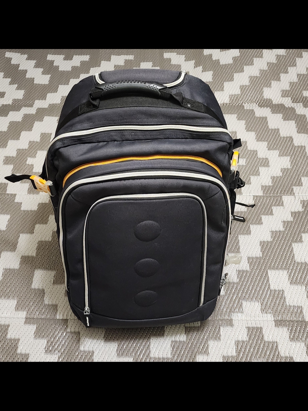 IKEA Black Backpack with Yellow Accent